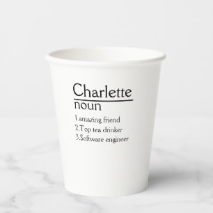 Personalisierter Name - Papierbecher