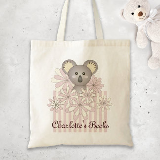 Personalisierter Name Pastel Pink Niedlich Baby Ko Tragetasche