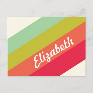 Personalisierter Name Pastell Regenbogen Postkarte