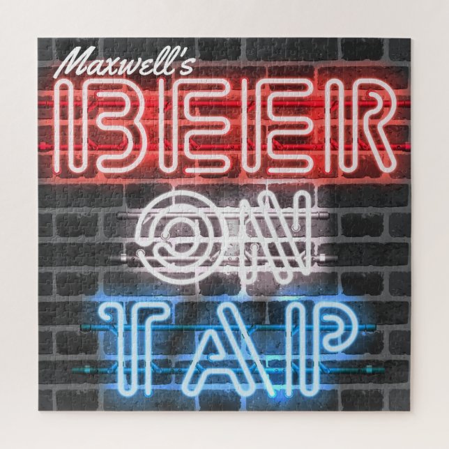 Personalisierter Name Patriotic Beer Sign Brewery  Puzzle (Vertikal)