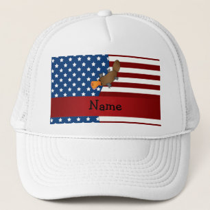 Personalisierter Name Patriotic platypus Truckerkappe