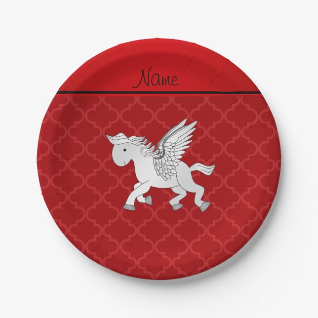 Personalisierter Name Pegasus Pappteller (Vorderseite)