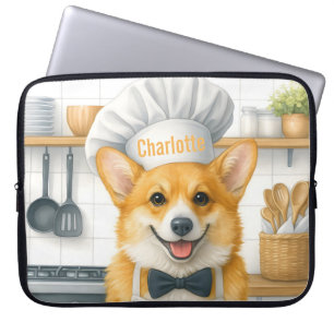 Personalisierter Name Pembroke Welsh Corgi Hund Ko Laptopschutzhülle
