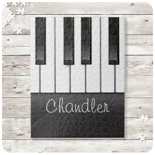 Personalisierter NAME Pianist Klaviertasten Musikl Puzzle