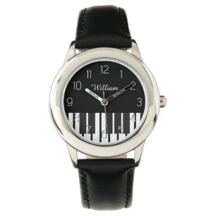 Personalisierter Name Piano Keyboard Musician Armbanduhr