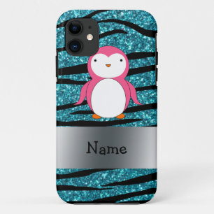 Personalisierter Name Pinguin zebra streifen Case-Mate iPhone Hülle