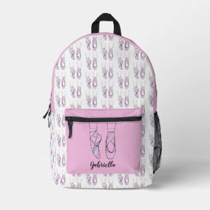 Personalisierter Name Pink Ballet Bedruckter Rucksack