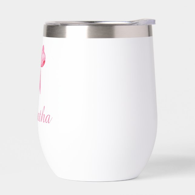 Personalisierter Name|Pink Bow Krawatte Reise Wass (Links)