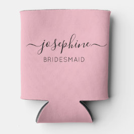 Personalisierter Name Pink Bridesmaid Dosenkühler