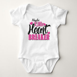 Personalisierter NAME Pink Kleiner Herzschlag Baby Strampler