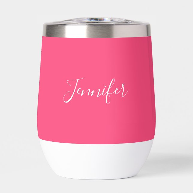 Personalisierter Name Pink Script Einfach (Vorderseite)