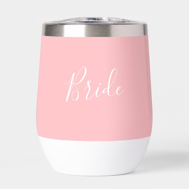 Personalisierter Name Pink Script Simple Bride Wed (Vorderseite)
