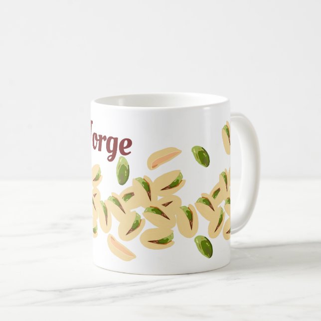 Personalisierter Name Pistachio Nuts Kaffeetasse (VorderseiteRechts)
