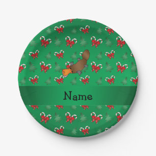 Personalisierter Name Platypus Bonbons Pappteller