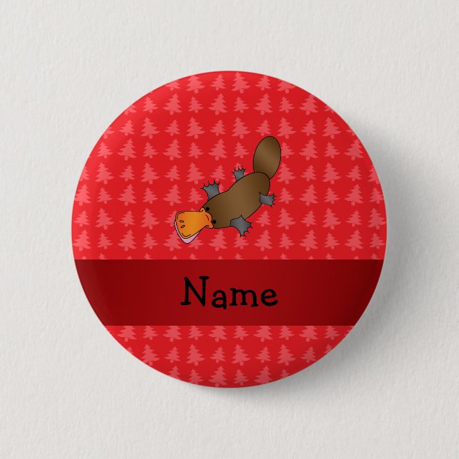 Personalisierter Name Platypus Button (Vorderseite)