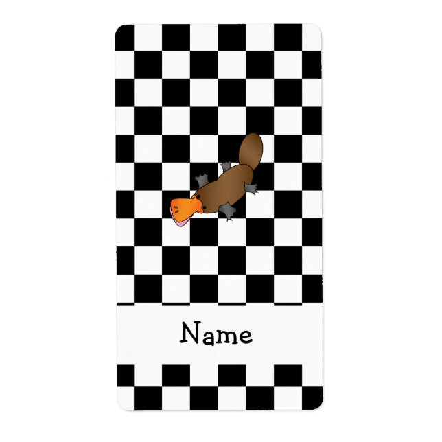 Personalisierter Name platypus Schwarz-weiße Schac (Vorne)