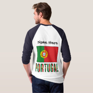 Personalisierter Name Portugalflagge T-Shirt