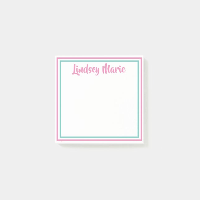 PERSONALISIERTER Name Postit-Notizen Post-it Klebezettel (Vorderseite)
