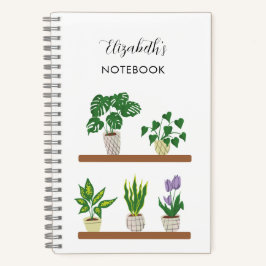 Personalisierter Name Potted Pflanze Monstera Scri Notizbuch
