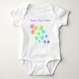 Personalisierter Name Rainbow Blume Baby Bodysuit Strampler