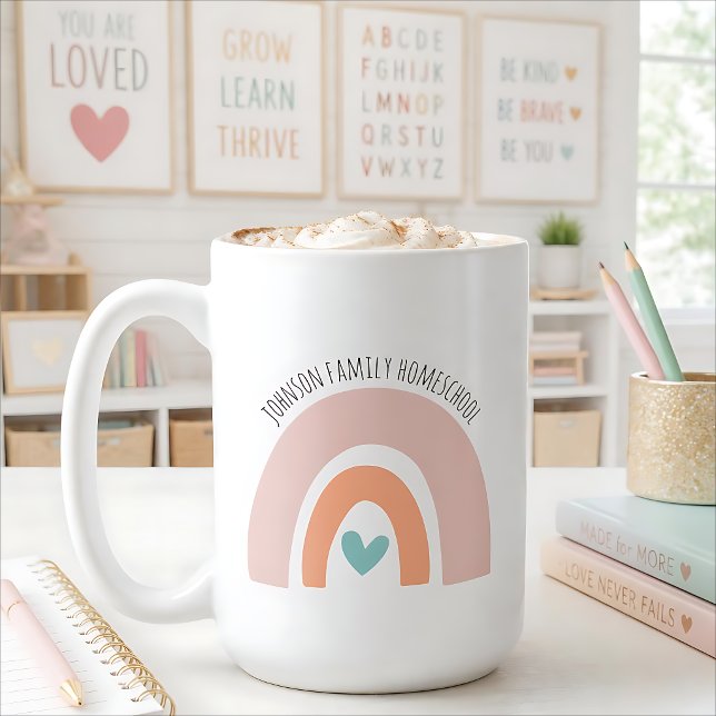 Personalisierter Name Rainbow Homeschool Kaffeetasse (Von Creator hochgeladen)