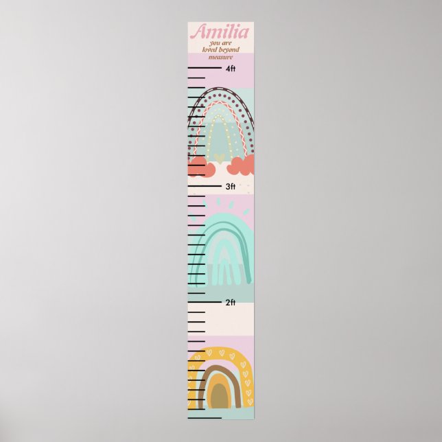 Personalisierter Name Rainbow Kind Growth Poster (Vorne)