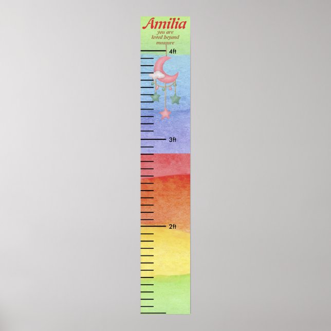 Personalisierter Name Rainbow Kind Growth Poster (Vorne)