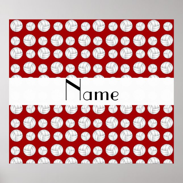 Personalisierter Name: Red Volleyball Poster (Vorne)