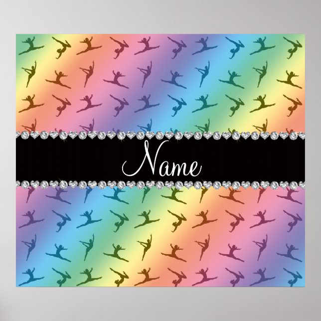 Personalisierter Name Regenbogengymnastik Poster (Vorne)