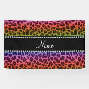 Personalisierter Name Regenbogenleoparden Banner