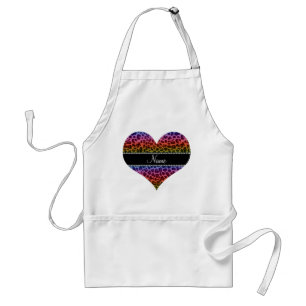 Personalisierter Name Regenbogenleoparden Schürze