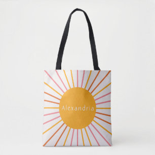 Personalisierter Name Retro Boho Sun