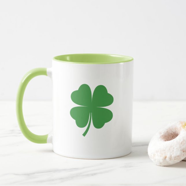 Personalisierter Name Retro Irish Luck Clover Tasse (Mit Donut)