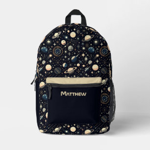 Personalisierter Name Retro Modernes Weltraumthema Bedruckter Rucksack