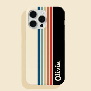 Personalisierter Name Retro-Streifen Case-Mate iPhone 14 Hülle