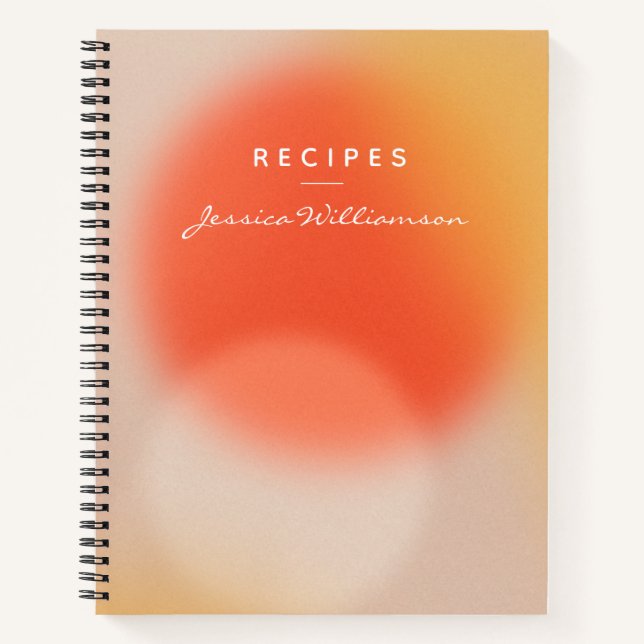 Personalisierter Name Rezept Küche Abstrakt Elegan Notizbuch (Vorderseite)