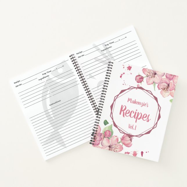 Personalisierter Name Rezept Notizbuch (Innenseite)
