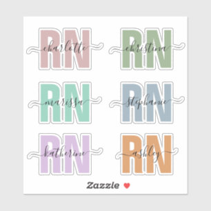 Personalisierter Name RN Eingetragene Krankenversi Aufkleber
