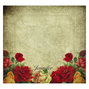 Personalisierter Name Romantische Vintage-Rosen Post-it Klebezettel