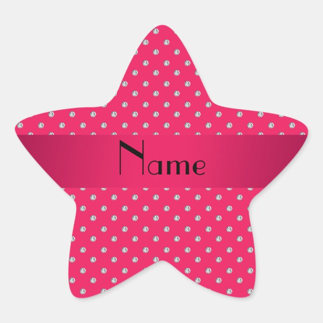 Personalisierter Name Rosa Diamanten Stern-Aufkleber (Vorderseite)