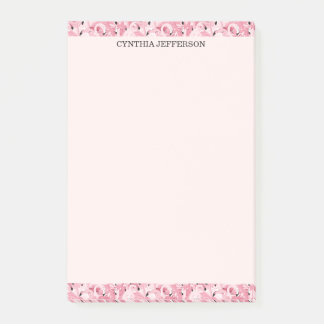 Personalisierter Name Rosa Flamingo Tropisches Mus Post-it Klebezettel