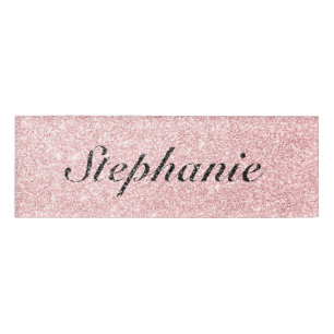 Personalisierter Name Rosa Glitzer Sparkasse Stil Namenschild