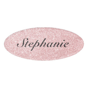 Personalisierter Name Rosa Glitzer Sparkasse Stil Namenschild