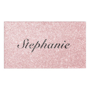 Personalisierter Name Rosa Glitzer Sparkasse Stil Namenschild