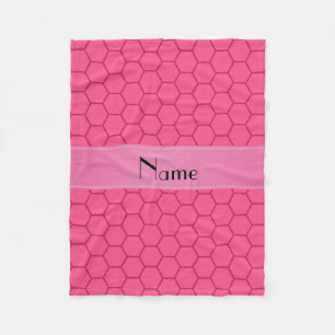 Personalisierter Name Rosa Honigwabe Fleecedecke