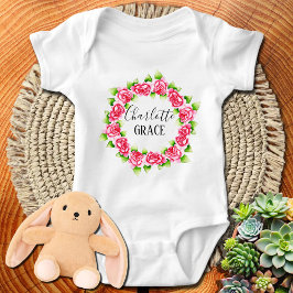 Personalisierter Name Rosa Kraut Baby Strampler