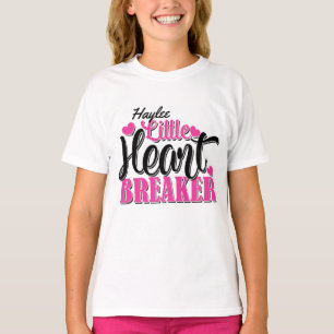 Personalisierter NAME Rosa Little Heart Breaker T-Shirt
