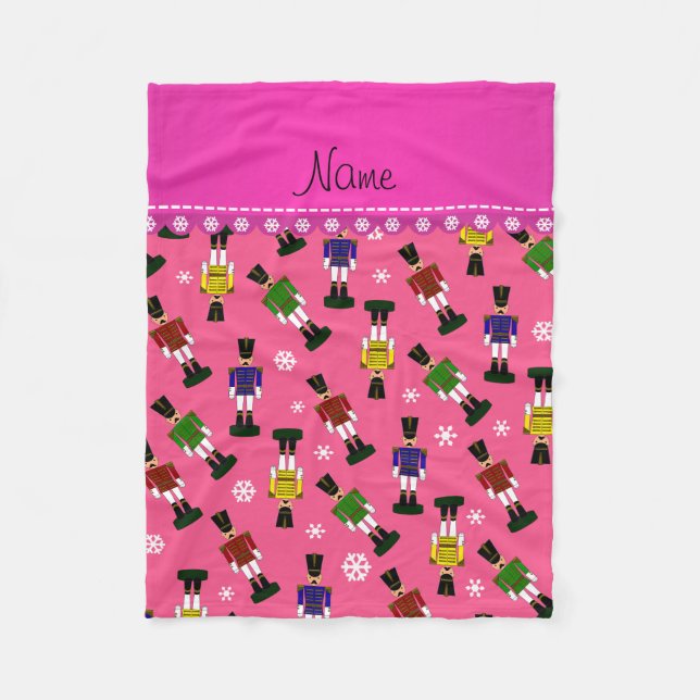 Personalisierter Name Rosa Nussknacker Fleecedecke (Vorderseite)