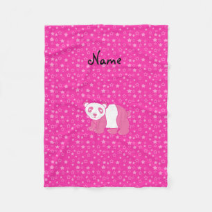 Personalisierter Name Rosa Panda Rosa Sterne Fleecedecke