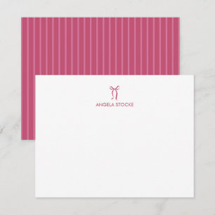 Personalisierter Name Rosa Schleife Mitteilungskarte